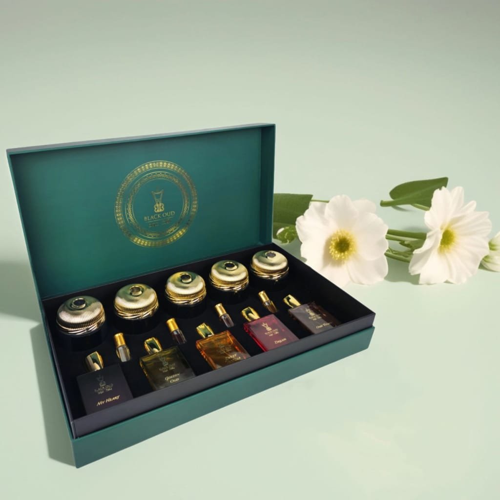 AL JAWHARA gift set includes 5 Oud Bakhoor, 4 Musk Oil, 5 Perfume |Where can I buy Arabic perfumes at wholesale in UAE? - Strong Perfumes